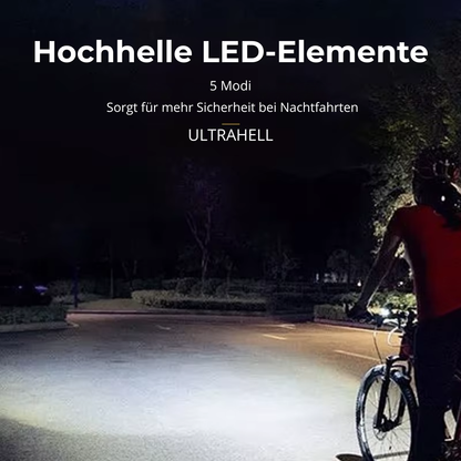 Hochhelle LED-Elemente der Veltrix Fahrradlampe für mehr Sicherheit bei Nachtfahrten