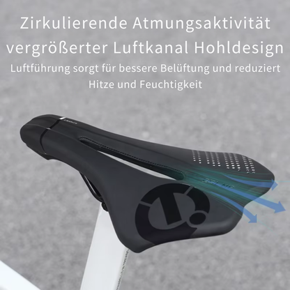 Fahrradsattel mit zentraler Entlastungsöffnung für bessere Druckverteilung und Luftzirkulation