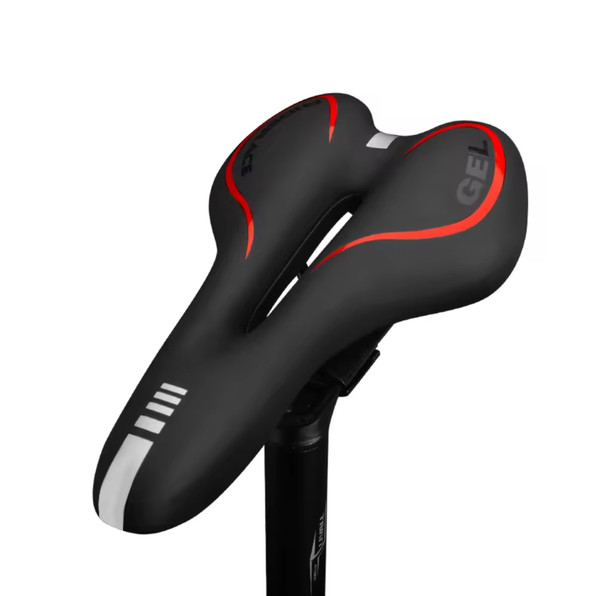 Flexibler Fahrradsattel mit Gelpolster zur Reduzierung von Vibrationen und Druckstellen