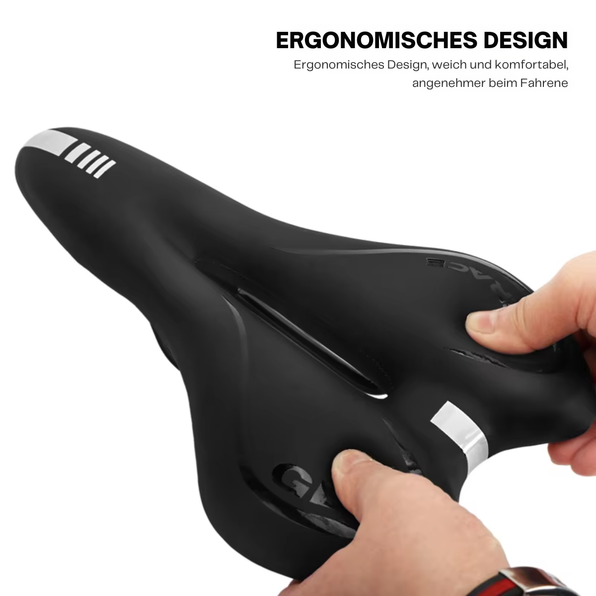 Unterseite des ergonomischen Fahrradsattels mit stoßdämpfender Konstruktion