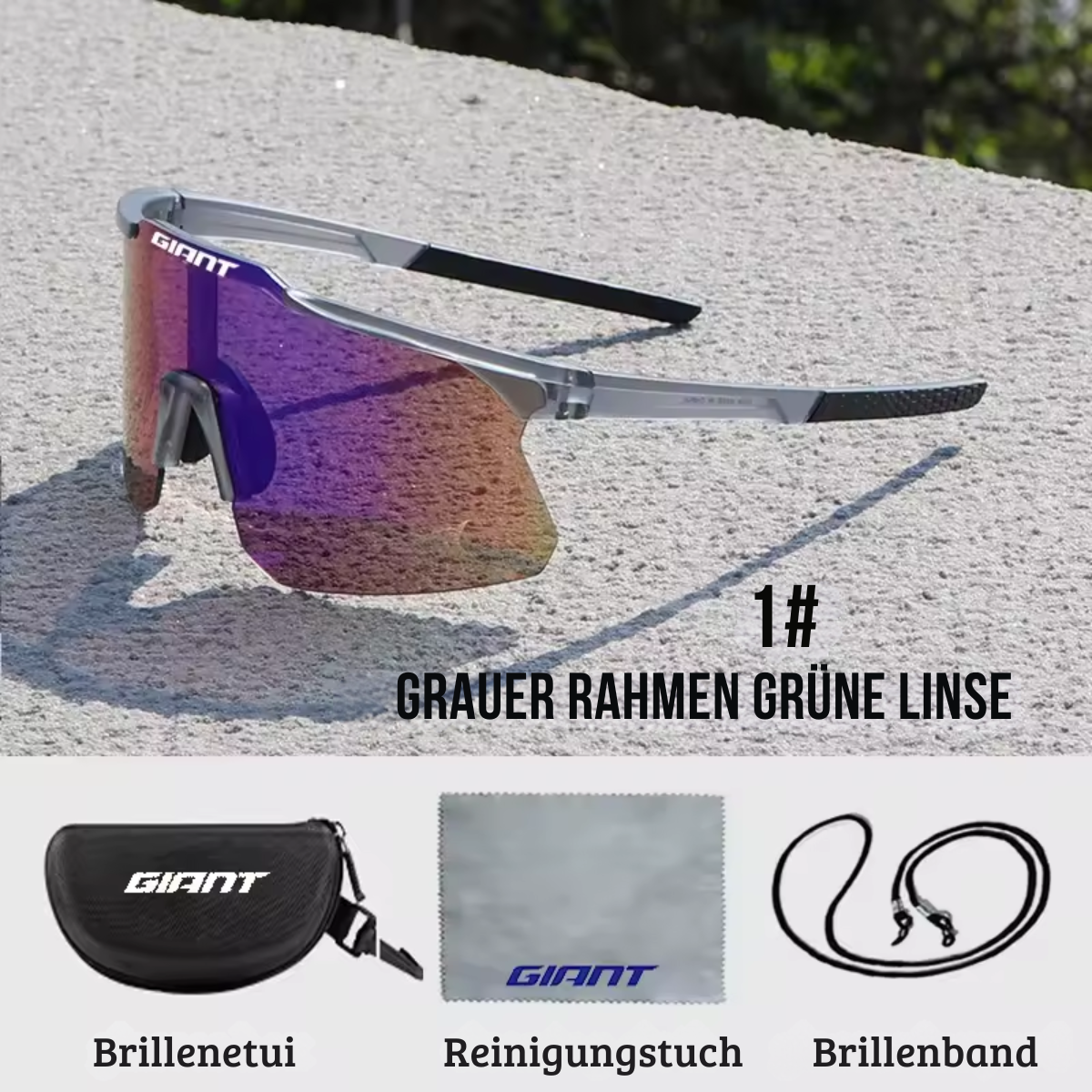 GIANT Fahrradbrille mit einem austauschbaren Glas im Set