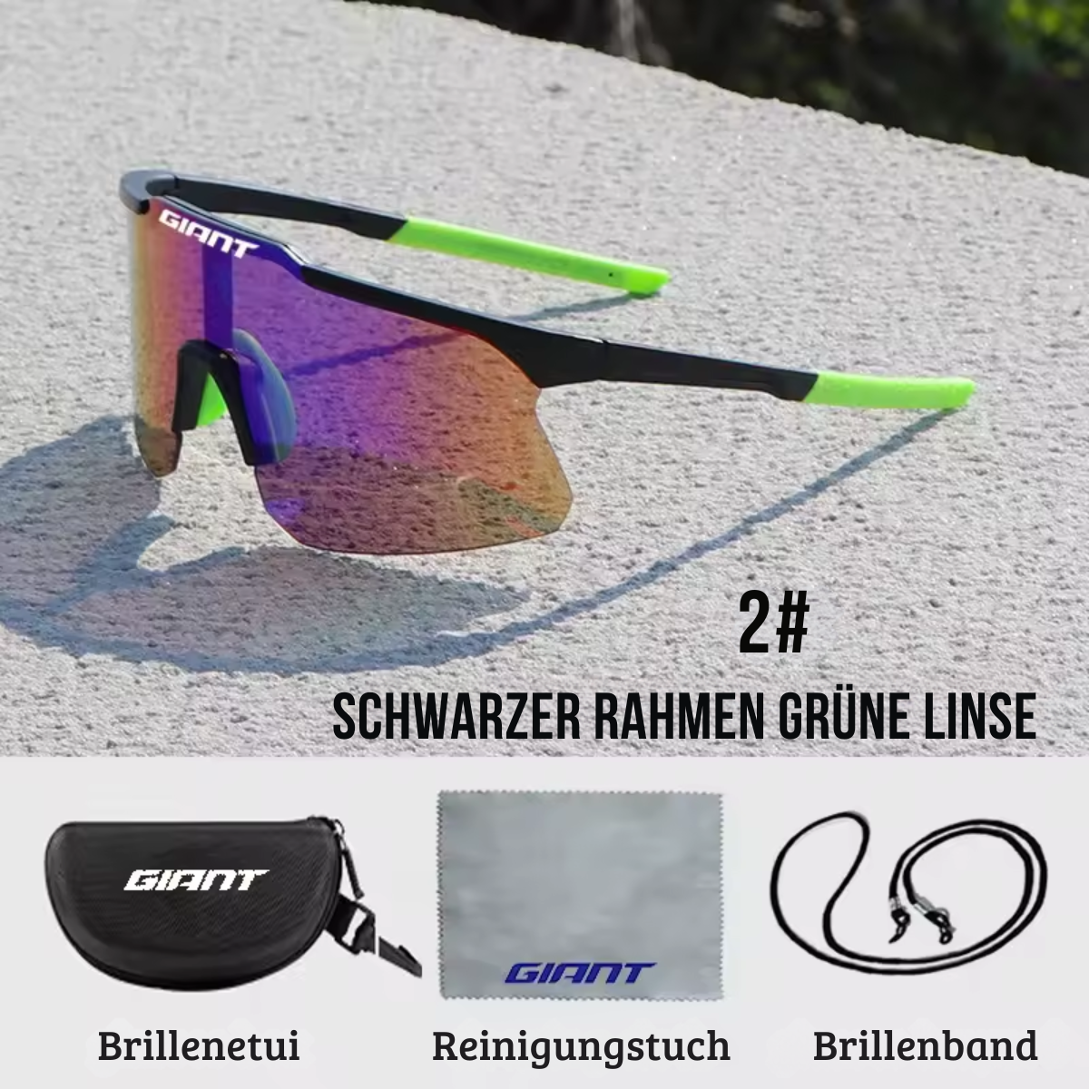 GIANT Fahrradbrille mit zwei austauschbaren Gläsern im Set