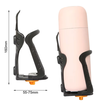 HydroGrip Fahrrad Flaschenhalter mit Maßangaben zur Größe