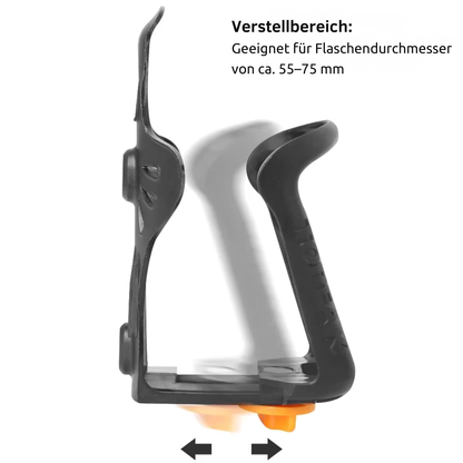 HydroGrip Fahrrad Flaschenhalter bei der Montage am Fahrradrahmen