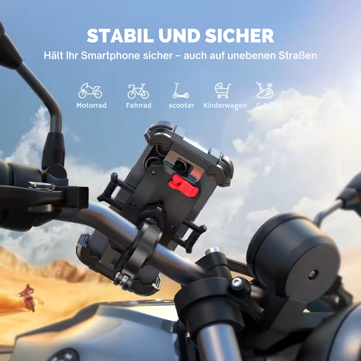 JOYROOM SpinMount 360 Fahrrad Handyhalterung mit stabilem Halt für Smartphones auch auf unebenen Straßen