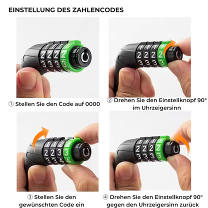 Anleitung zur Einstellung des Zahlencodes am ROCKBROS Kabelschloss