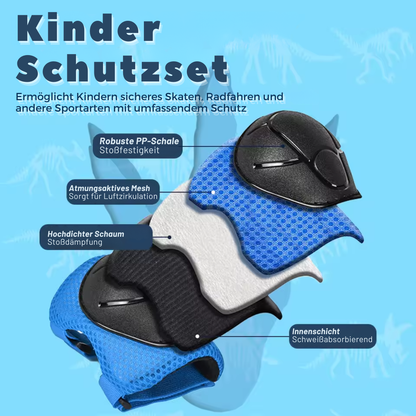 Kinder Schutzset mit Knie-, Ellenbogen- und Handgelenkschützern für zusätzliche Sicherheit