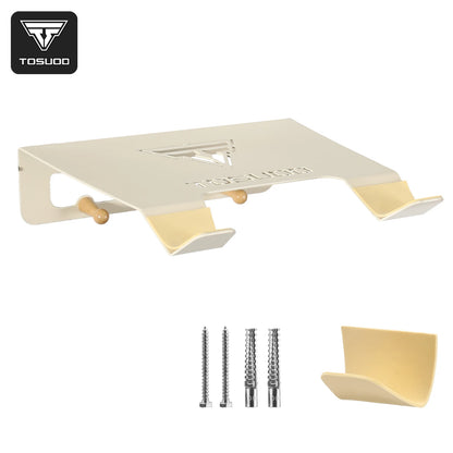 Klappbarer Fahrrad Wandhalter in Creme mit Montagematerial und Schutzauflage für die platzsparende Fahrradaufbewahrung