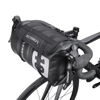 NEWBOLER Fahrrad Lenkertasche montiert am Fahrradlenker in der Frontansicht