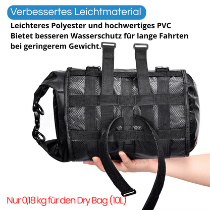 NEWBOLER Fahrrad Lenkertasche aus leichtem Polyester und PVC, nur 0,18 kg für die 10L Dry Bag