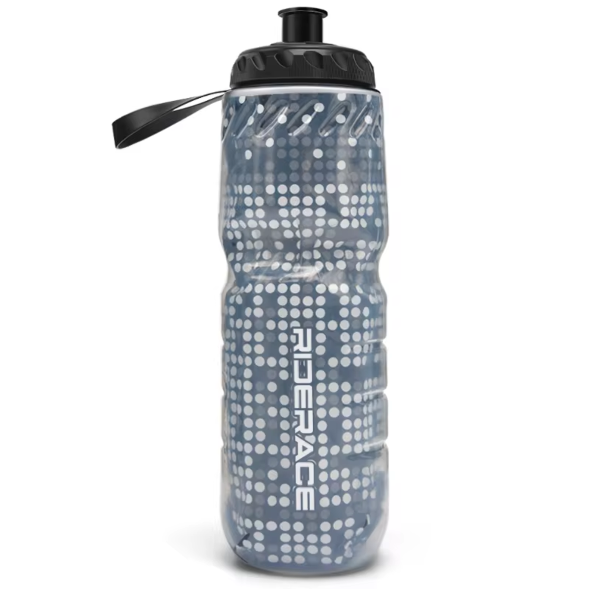 RIDERACE Fahrrad Trinkflasche mit ergonomischem Design in der Seitenansicht
