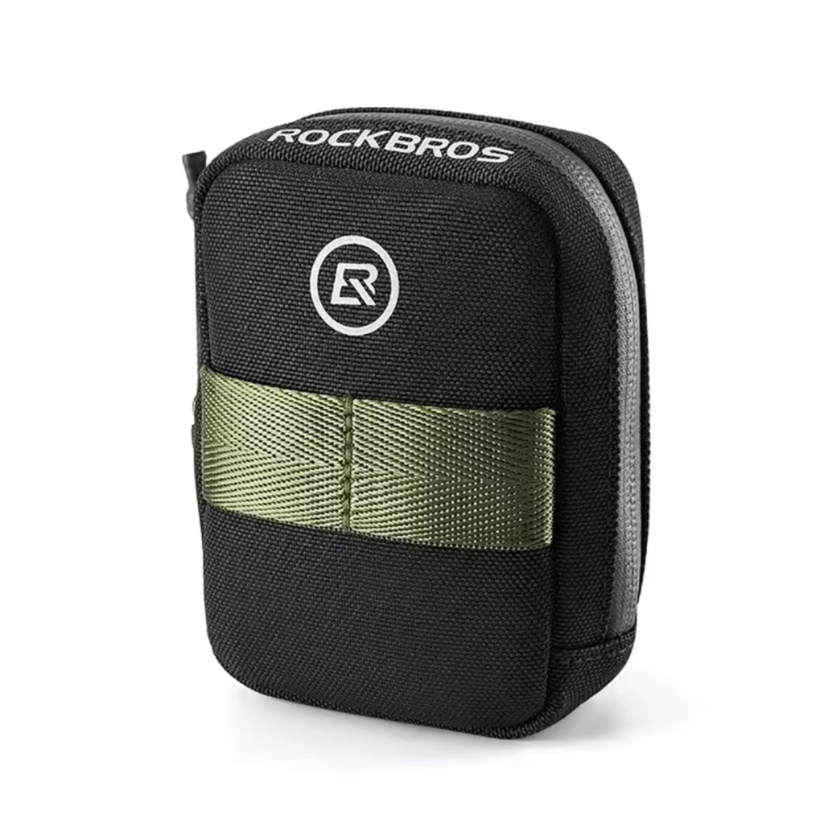 ROCKBROS Fahrrad Satteltasche Mini in Schwarz mit Olivgrün-Akzent