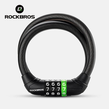 Flexibles ROCKBROS Kabelschloss mit Zahlencode und Stahlkabel