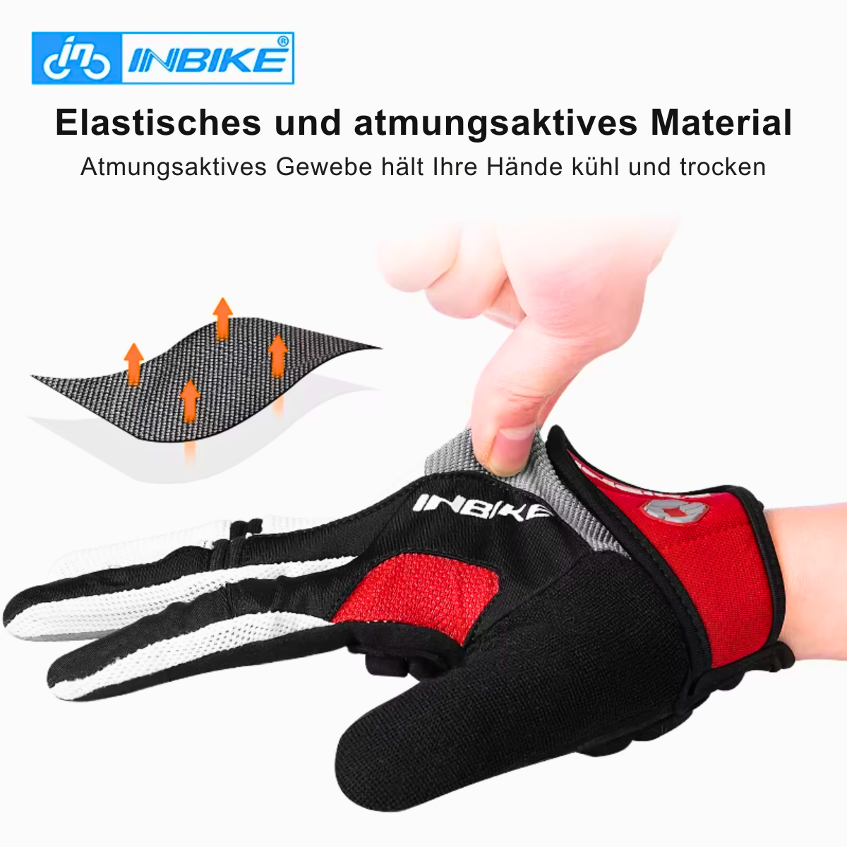 ShieldGrip Fahrradhandschuhe mit Frottee-Design am Daumen