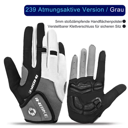 ShieldGrip Fahrradhandschuhe mit Vollfinger-Design in grau