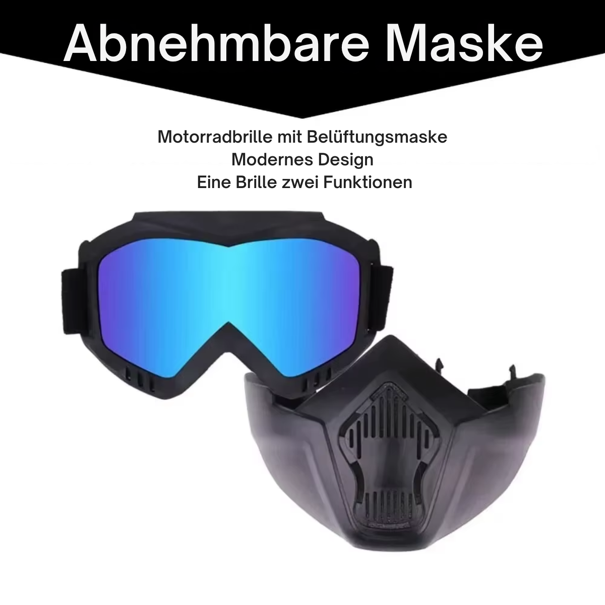 ShieldRide Fahrradmaske mit abnehmbarem Gesichtsschutz