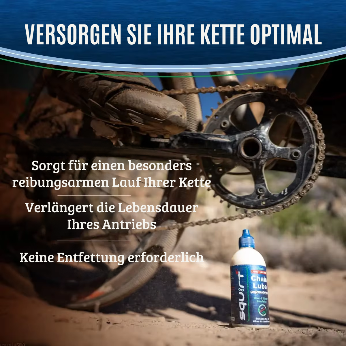 Squirt Fahrrad Kettenöl im Einsatz bei verschiedenen Radsportarten