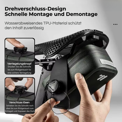 Drehverschluss-Design der WEST BIKING Fahrrad Satteltasche für schnelle Montage und Demontage