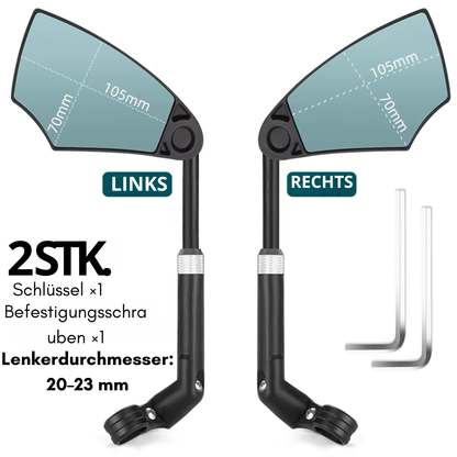 WEST BIKING Teleskop Fahrrad Rückspiegel Set für links und rechts mit Zubehör