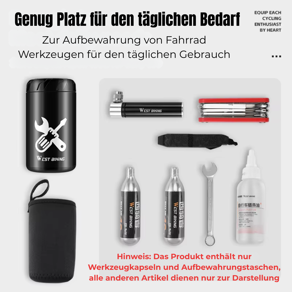 WEST BIKING Fahrrad Werkzeug Kapsel mit ausreichend Stauraum für Zubehör