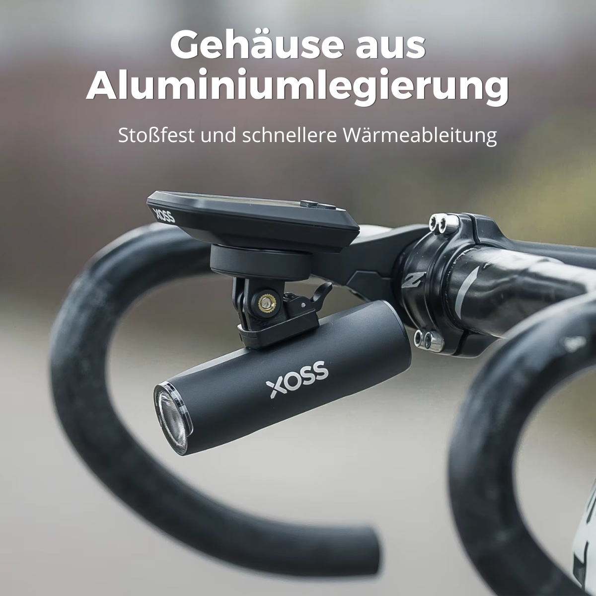 XOSS Fahrradlampe mit Gehäuse aus robuster Aluminiumlegierung