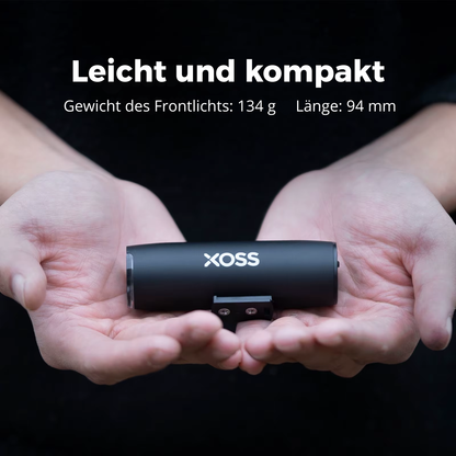 XOSS Fahrradlampe leicht und kompakt mit nur 144 g Gewicht