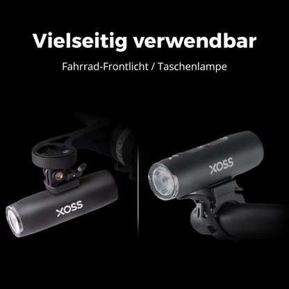 XOSS Fahrradlampe vielseitig verwendbar als Frontlicht oder Taschenlampe